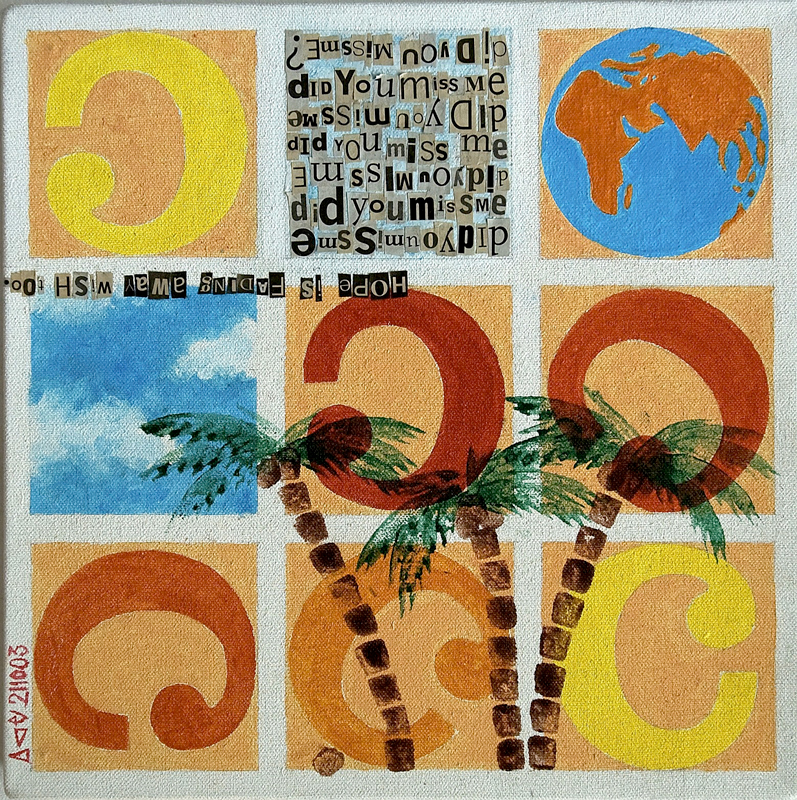 Click to enlarge c=u - acryl/paper on canvas, 30x30 cm, 2003) by heike kastler