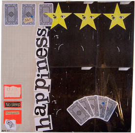 Click to enlarge happiness (paper/plastic foil 50x50 cm, 2003) by heike kastler